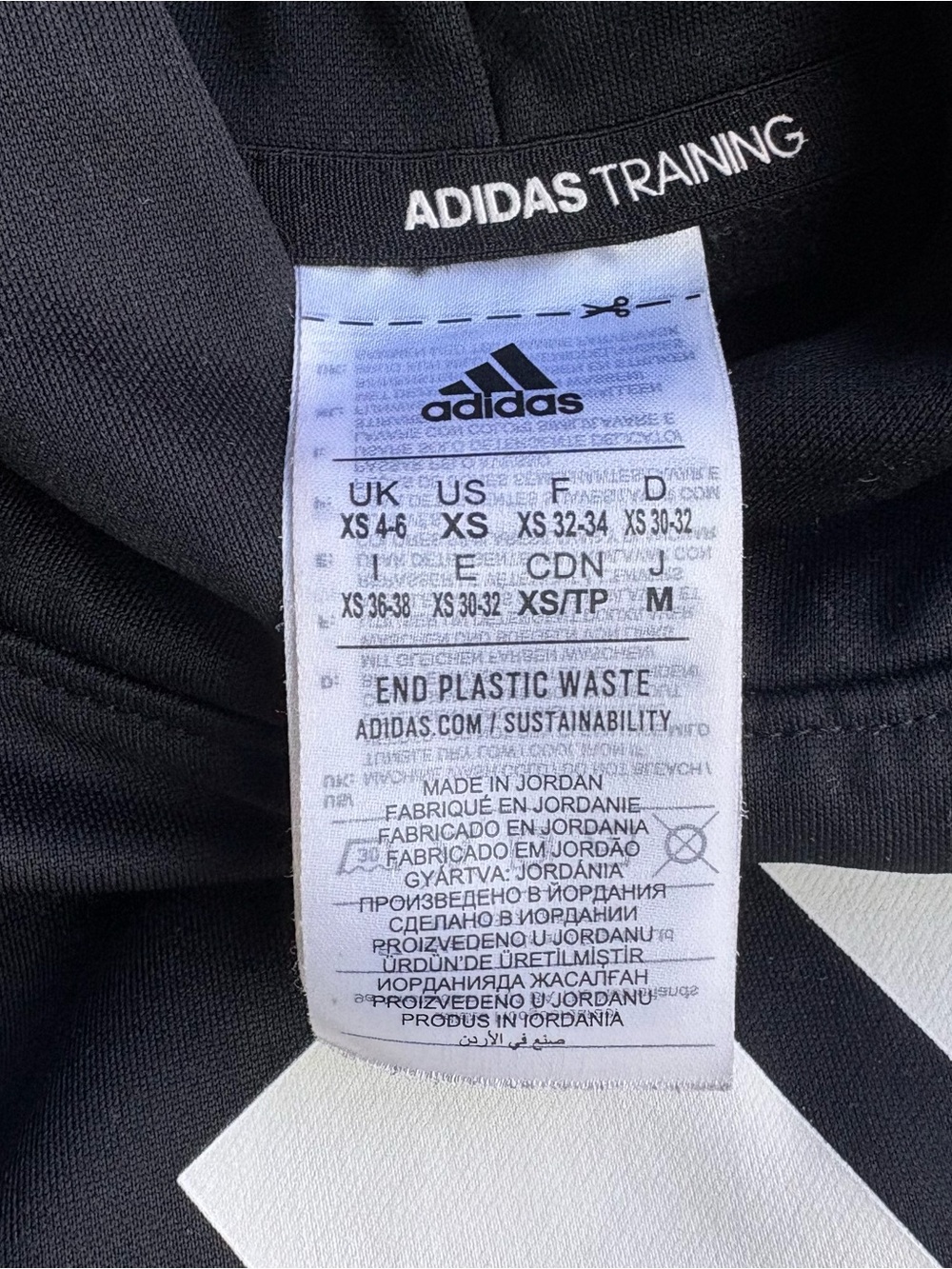 adidas AEROREADY Big Logo Hoodie Black / White - Size XS - Picture 11 of 13